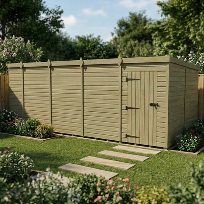 17 x 8 Pent Shed (Single Door, No Windows) - view 5