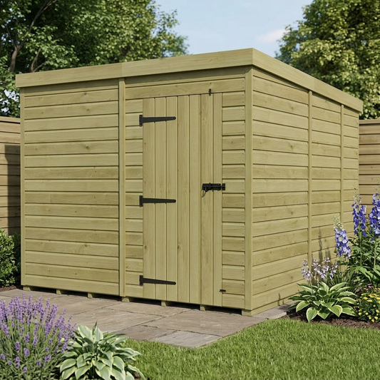 8 x 9 Pent Shed (Single Door, No Windows) - view 2