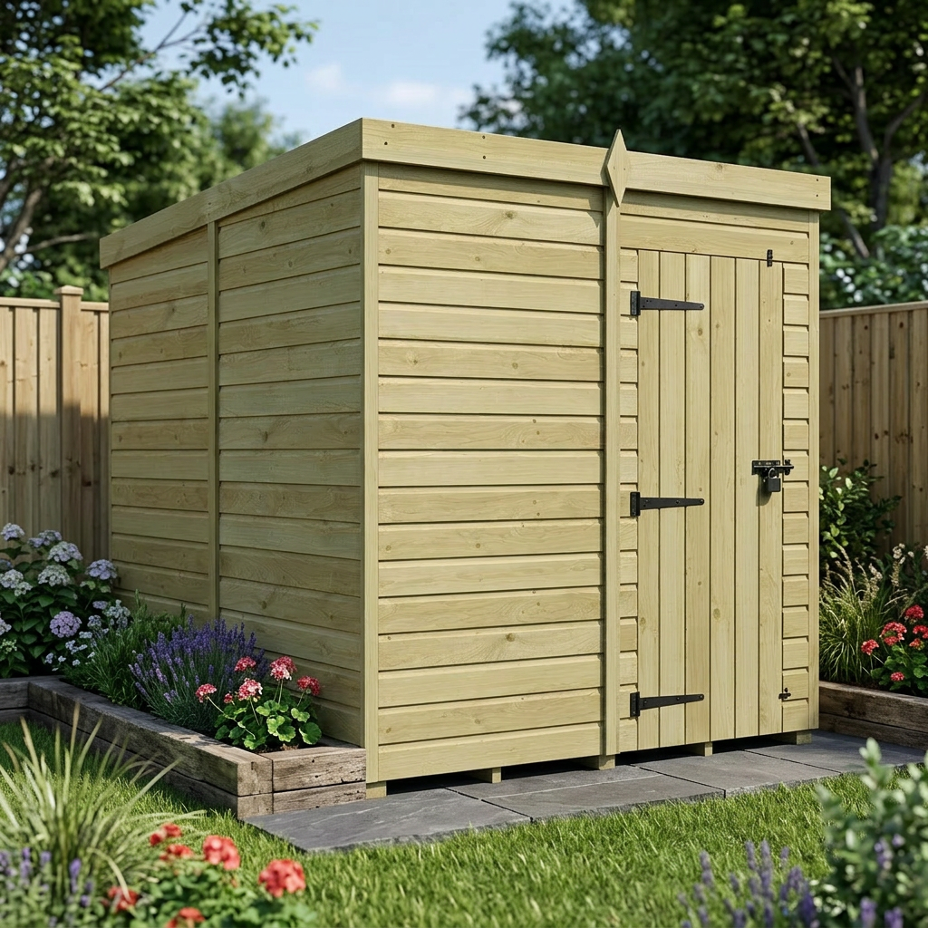 7 x 9 Pent Shed (Single Door, No Windows) - Pent Shed