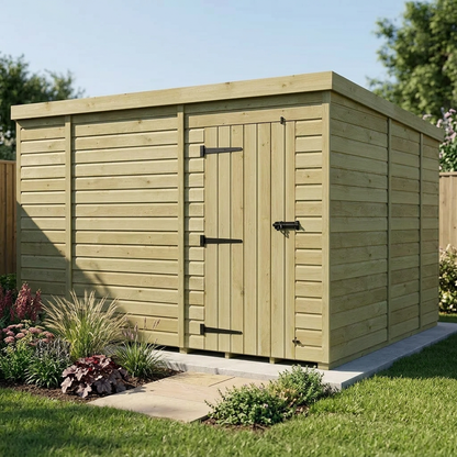 10 x 9 Pent Shed (Single Door, No Windows) - view 5