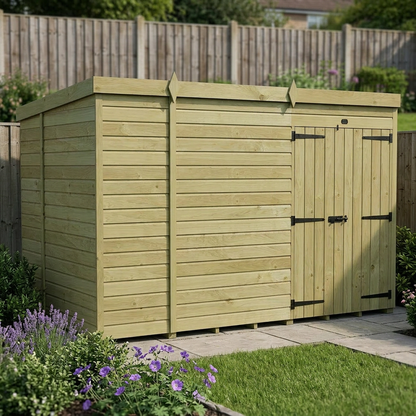10 x 6 Pent Shed (Double Door, No Windows) - view 4