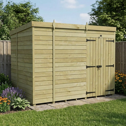11 x 6 Pent Shed (Double Door, No Windows) - view 4