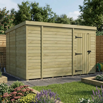 13 x 9 Pent Shed (Single Door, No Windows) - view 4