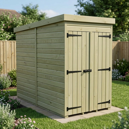 4 x 7 Pent Shed (Double Door, No Windows) - view 3