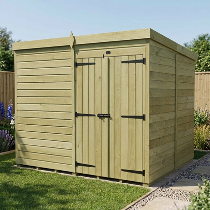 8 x 7 Pent Shed (Double Door, No Windows) - view 5