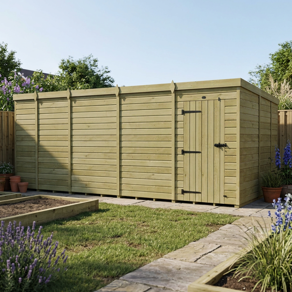 17 x 9 Pent Shed (Single Door, No Windows) - view 5
