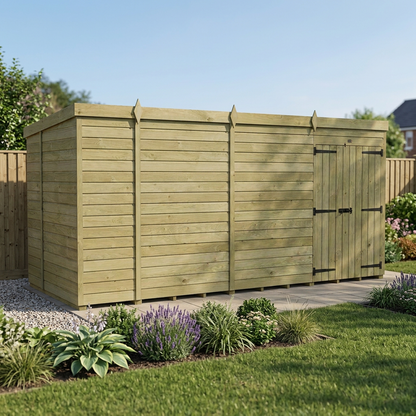 13 x 6 Pent Shed (Double Door, No Windows) - view 6
