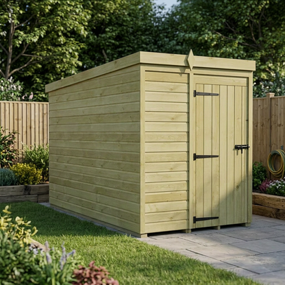 5 x 10 Pent Shed (Single Door, No Windows) - view 5