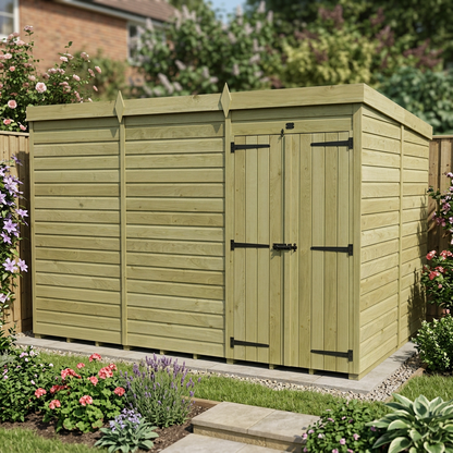 12 x 7 Pent Shed (Double Door, No Windows) - view 6