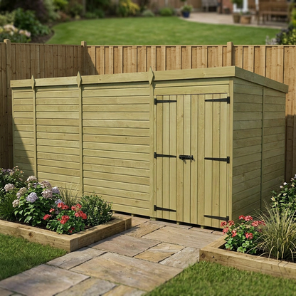 17 x 7 Pent Shed (Double Door, No Windows) - view 6