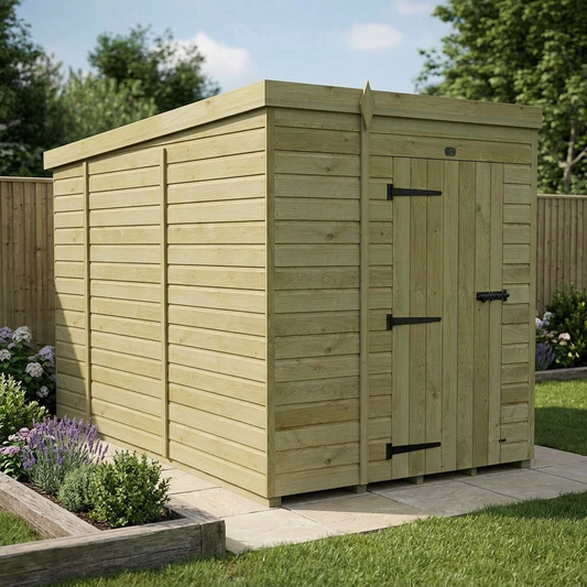 6 x 10 Pent Shed (Single Door, No Windows) - view 2