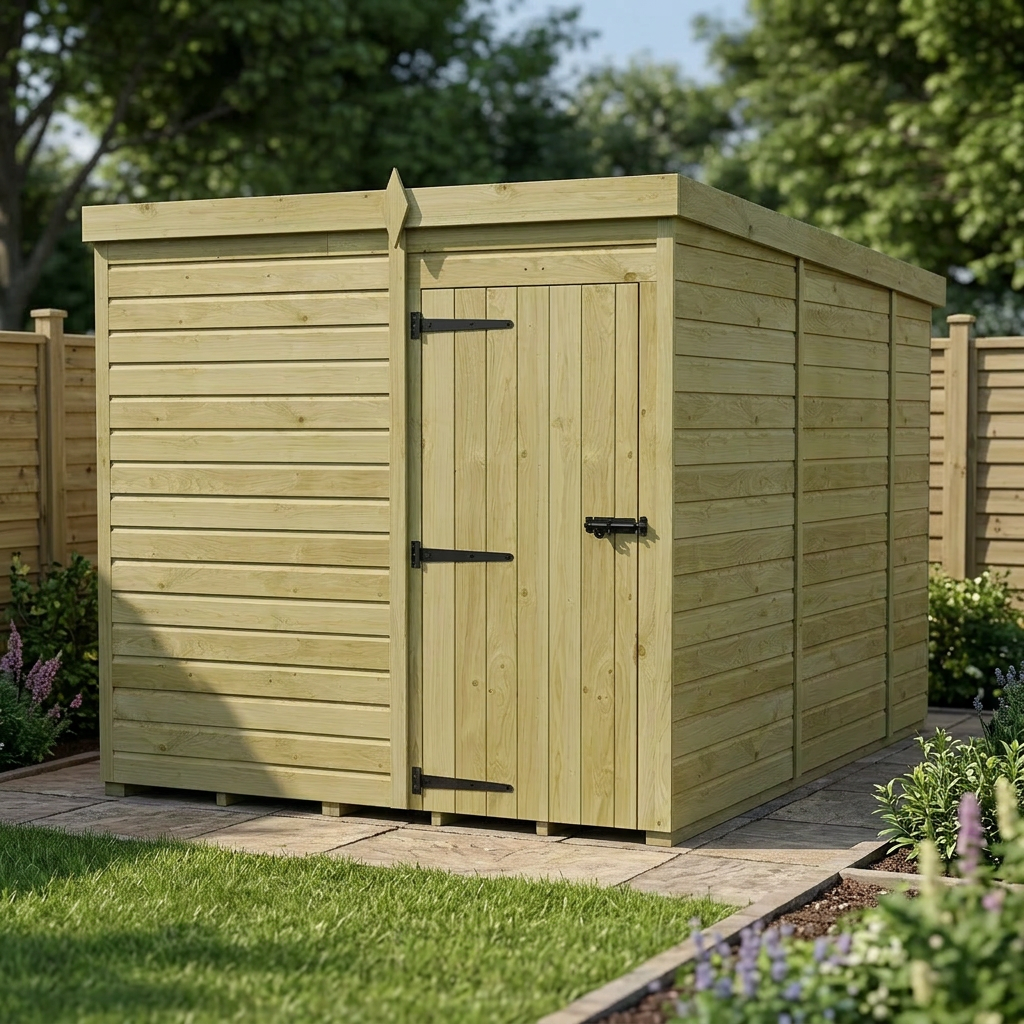7 x 10 Pent Shed (Single Door, No Windows) - view 3