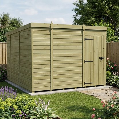 9 x 10 Pent Shed (Single Door, No Windows) - view 3