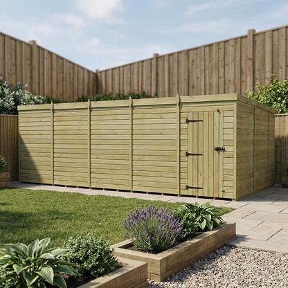 20 x 10 Pent Shed (Single Door, No Windows) - view 3