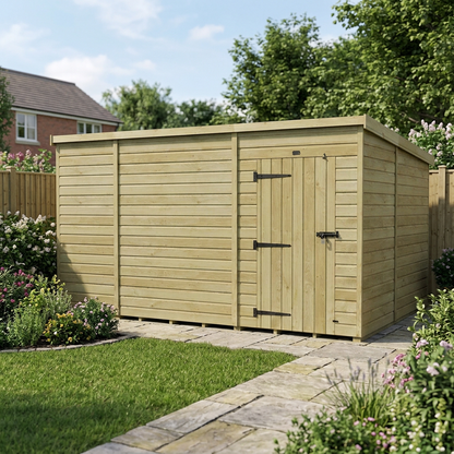 17 x 10 Pent Shed (Single Door, No Windows) - view 4