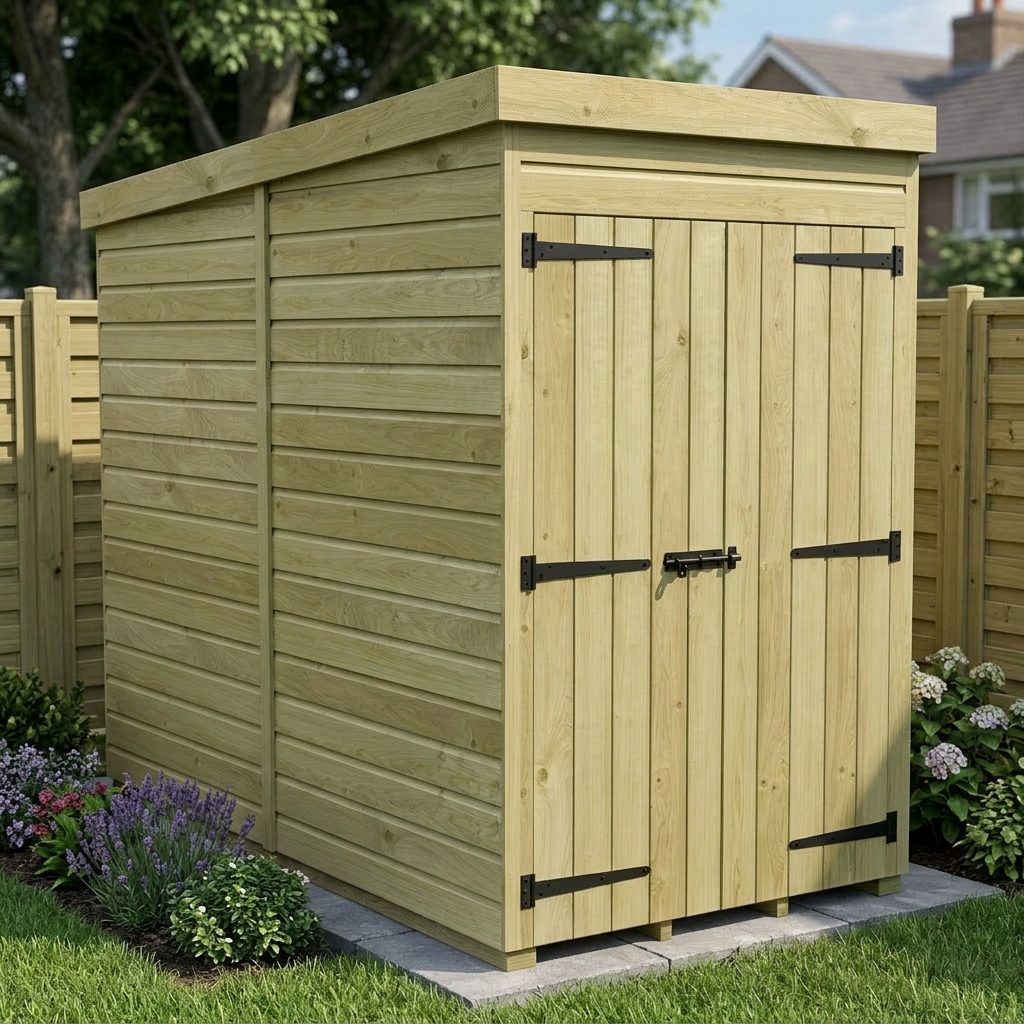 4 x 8 Pent Shed (Double Door, No Windows) - view 4