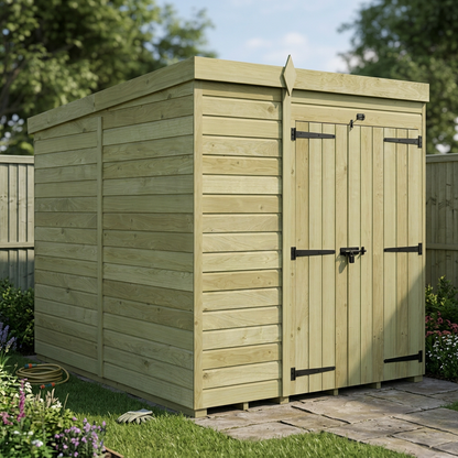 6 x 8 Pent Shed (Double Door, No Windows) - view 4
