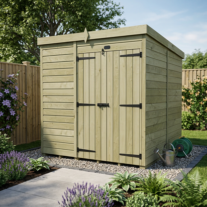 7 x 8 Pent Shed (Double Door, No Windows) - view 4
