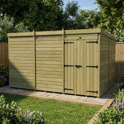 12 x 8 Pent Shed (Double Door, No Windows) - view 5