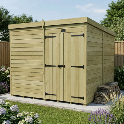 8 x 8 Pent Shed (Double Door, No Windows) - view 3