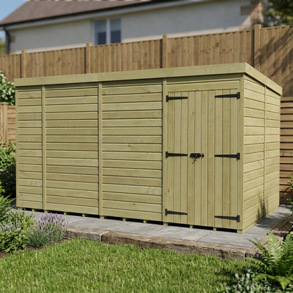 14 x 8 Pent Shed (Double Door, No Windows) - view 5