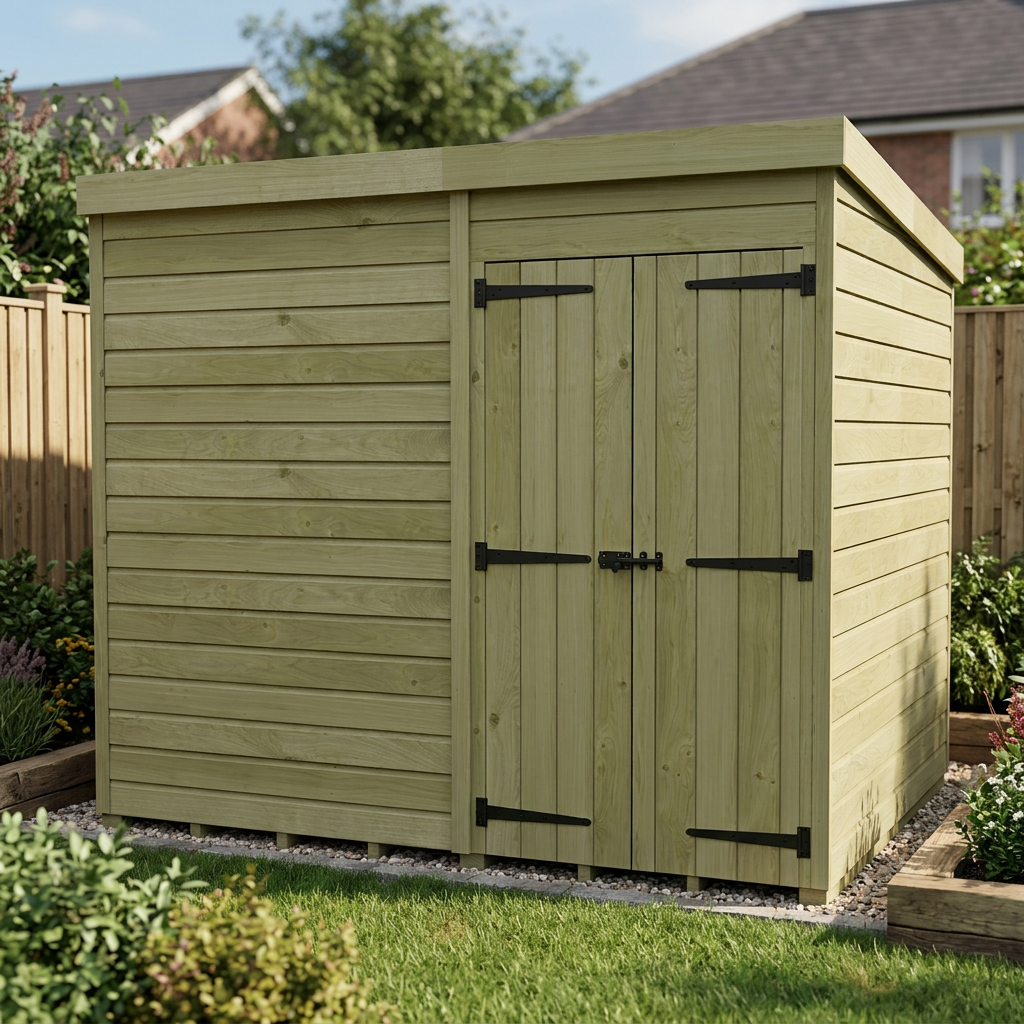 11 x 8 Pent Shed (Double Door, No Windows) - view 4
