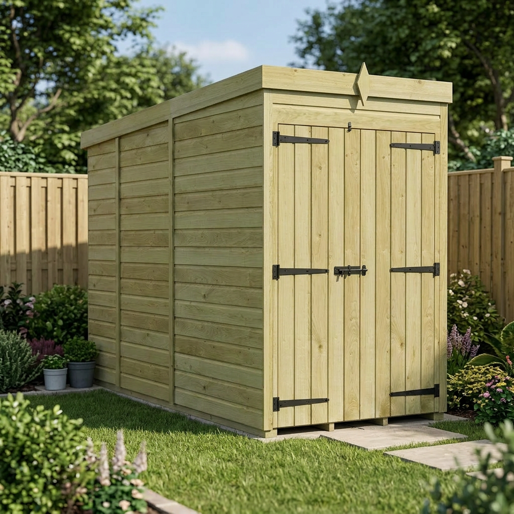 4 x 9 Pent Shed (Double Door, No Windows) - view 3