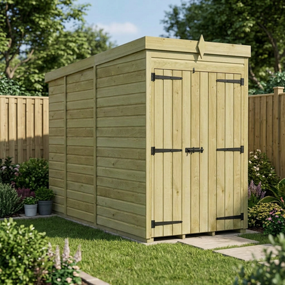 4 x 9 Pent Shed (Double Door, No Windows) - view 3