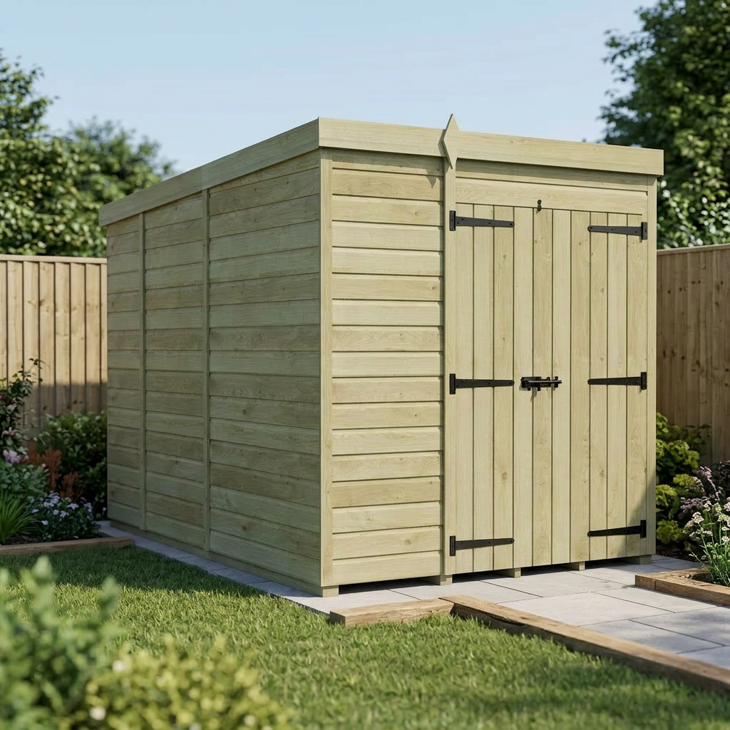 6 x 9 Pent Shed (Double Door, No Windows) - view 3