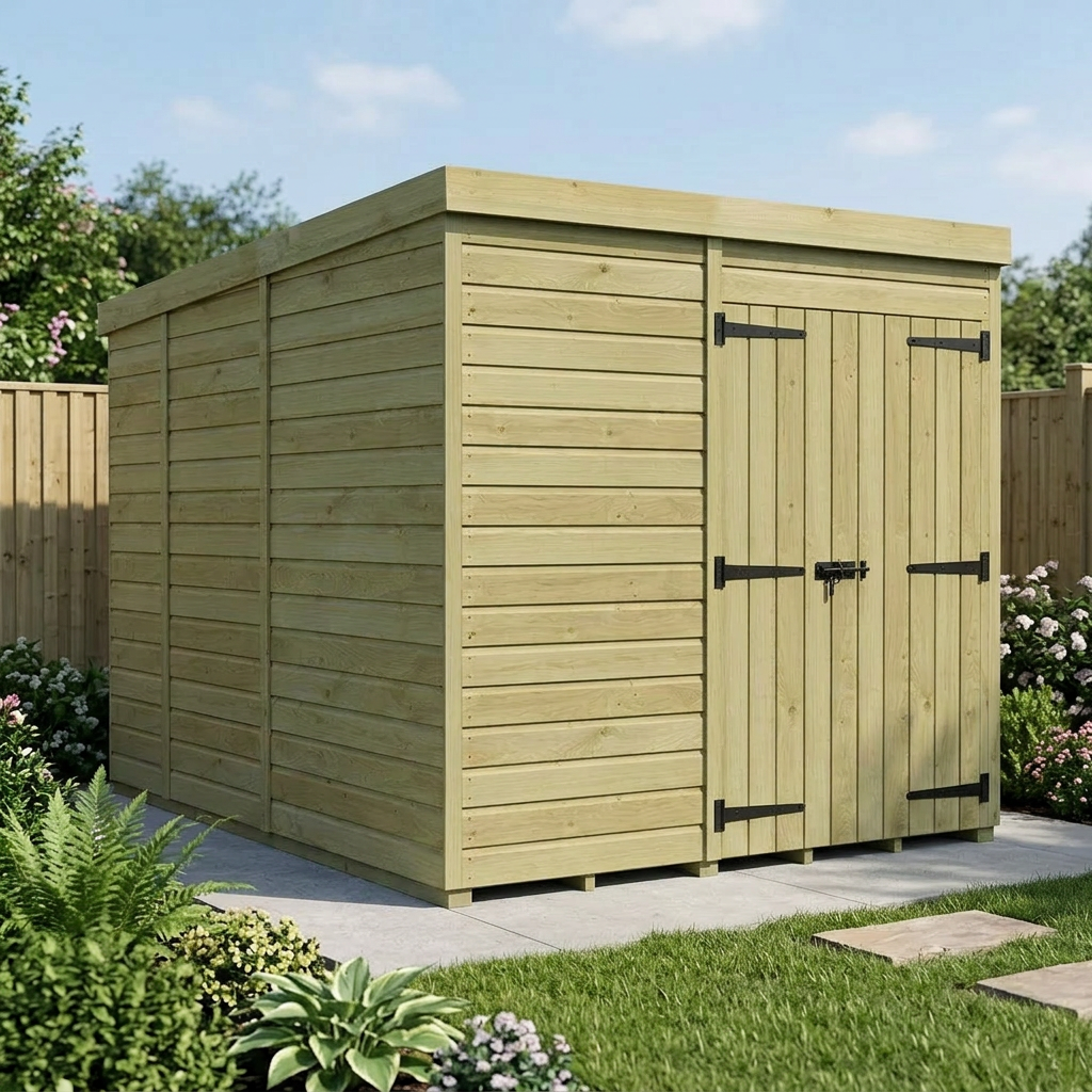 7 x 9 Pent Shed (Double Door, No Windows) - view 3