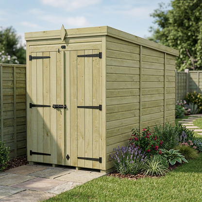 4 x 10 Pent Shed (Double Door, No Windows) - view 3