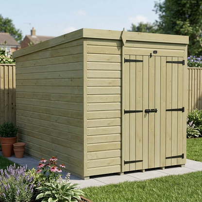 6 x 10 Pent Shed (Double Door, No Windows) - view 3