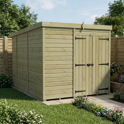 7 x 10 Pent Shed (Double Door, No Windows) - view 3
