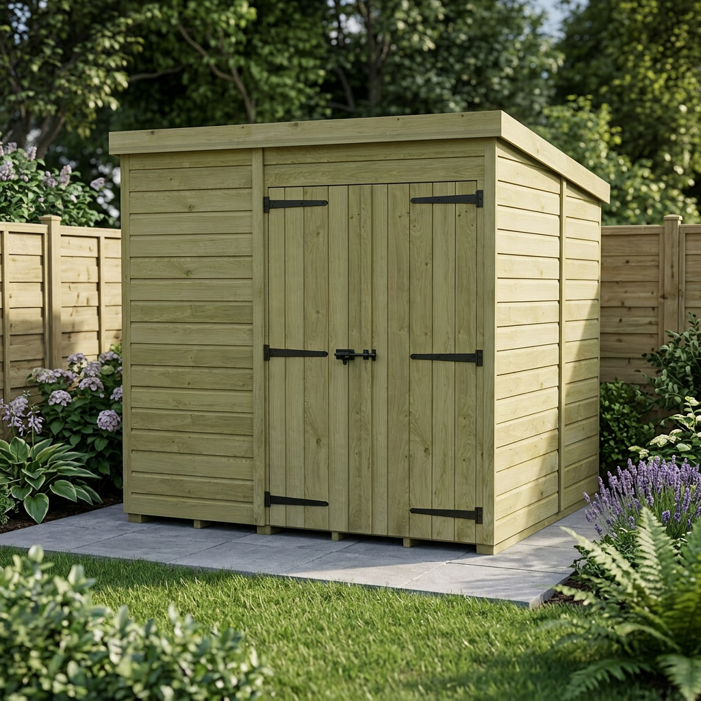 8 x 10 Pent Shed (Double Door, No Windows) - view 3