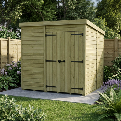 8 x 10 Pent Shed (Double Door, No Windows) - view 3