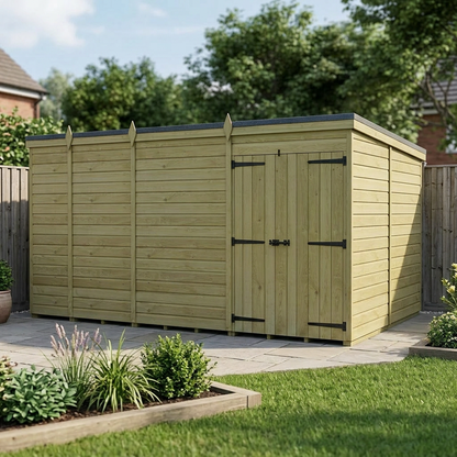 13 x 10 Pent Shed (Double Door, No Windows) - Pent Shed