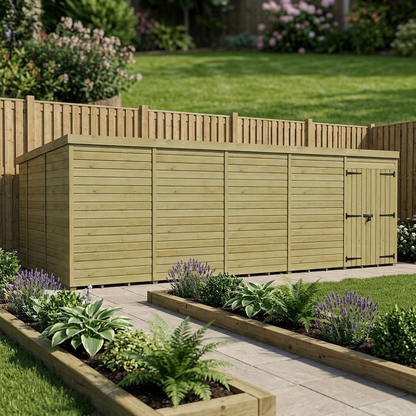 20 x 9 Pent Shed (Double Door, No Windows) - view 3