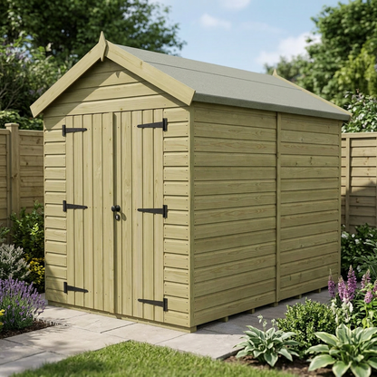 6 x 8 Apex Shed (Double Door, No Windows) - view 4