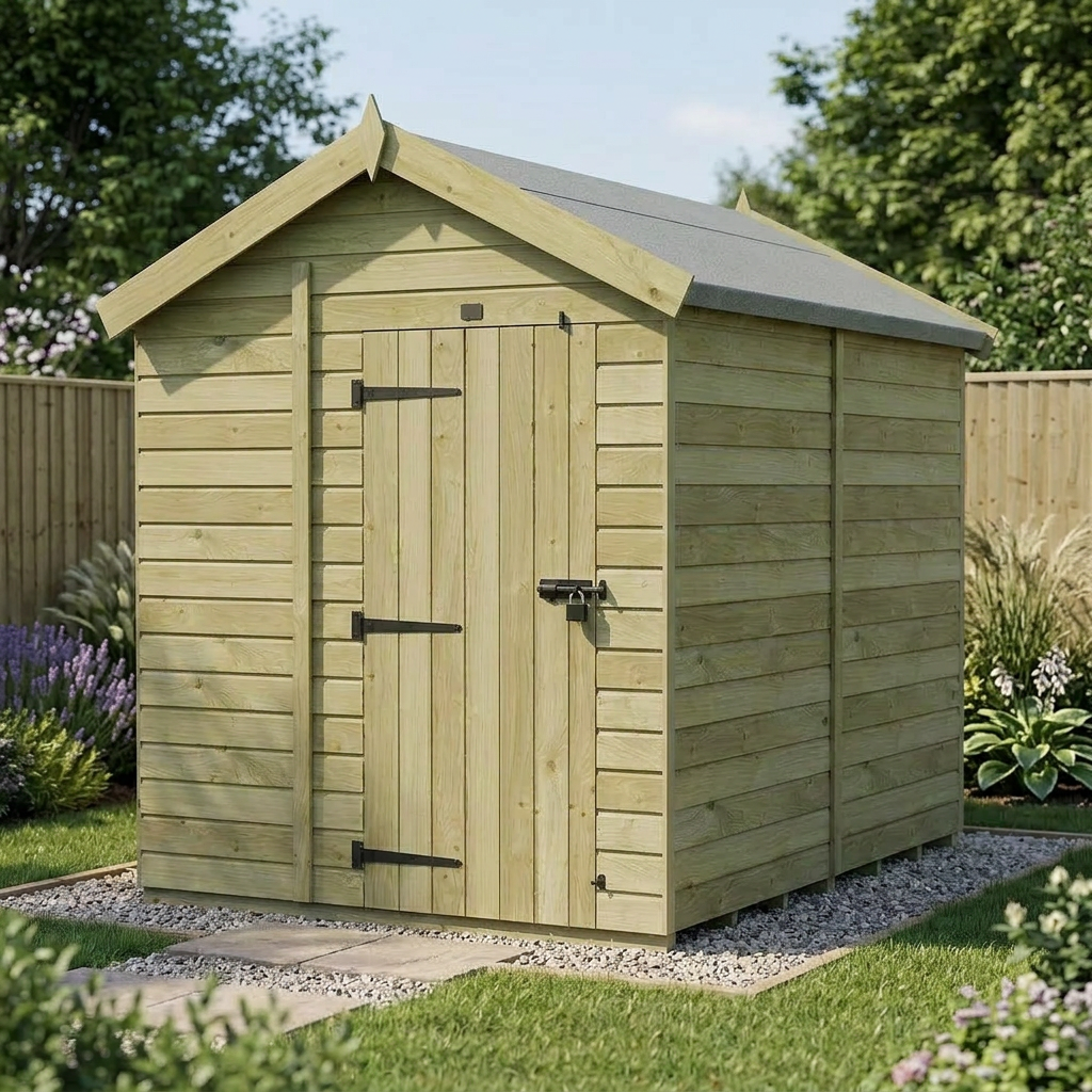 6 x 8 Apex Shed (Single Door, No Windows) - view 4