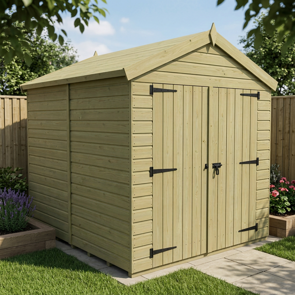 8 x 8 Apex Shed (Double Door, No Windows) - view 5