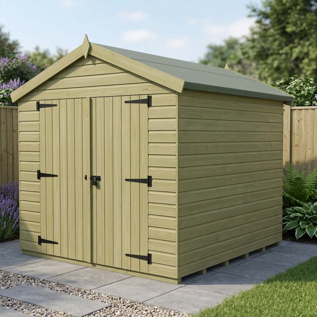 8 x 10 Apex Shed (Double Door, No Windows) - view 4