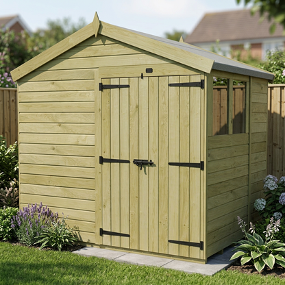6 x 8 Apex Shed (Double Door, With Windows) - view 4