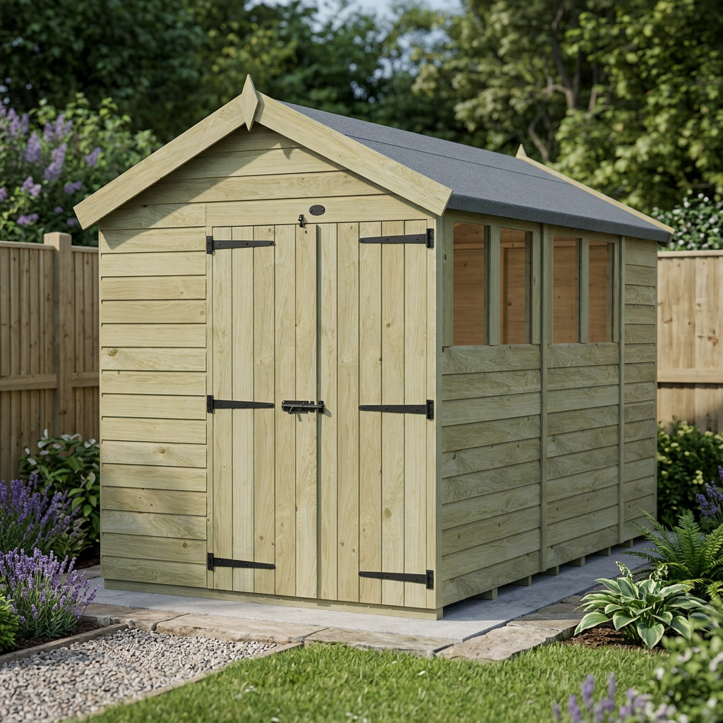 6 x 10 Apex Shed (Double Door, With Windows) - view 4