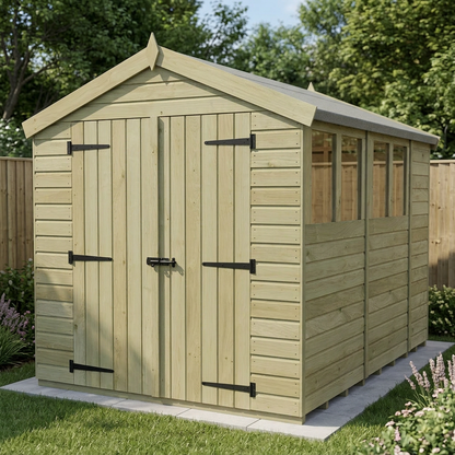 8 x 10 Apex Shed (Double Door, With Windows) - view 5
