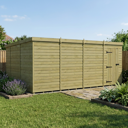 16 x 10 Pent Shed (Single Door, No Windows) - view 3