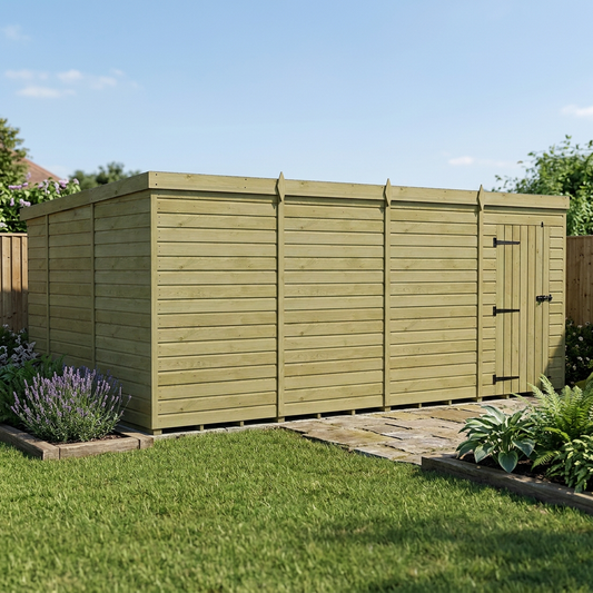 16 x 10 Pent Shed (Single Door, No Windows) - view 3