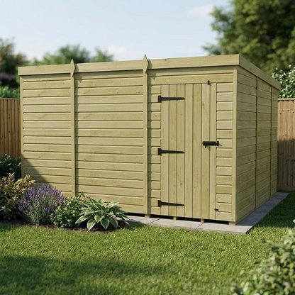 11 x 10 Pent Shed (Single Door, No Windows) - view 3