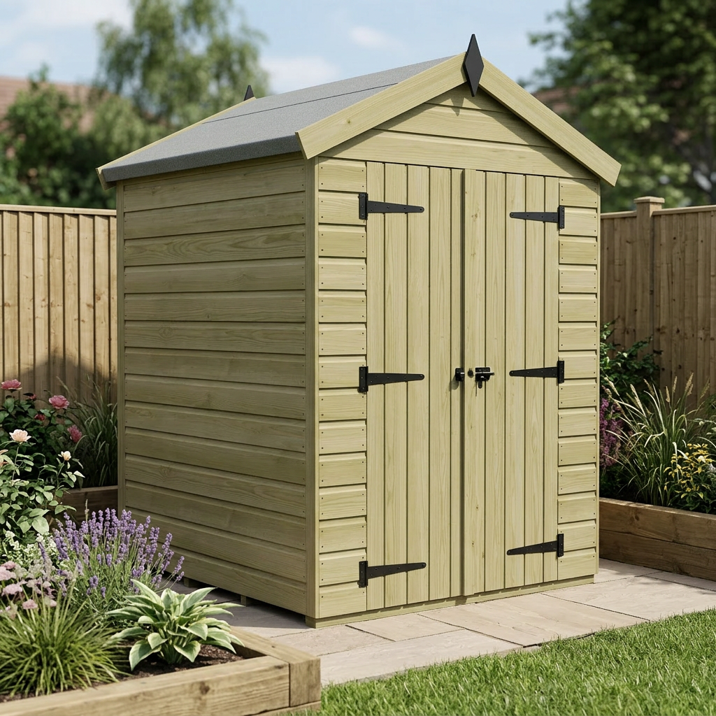 4 x 4 Apex Shed (Double Door, No Windows) - view 4