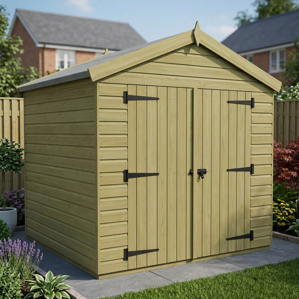 8 x 4 Apex Shed (Double Door, No Windows) - view 4