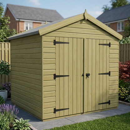 8 x 4 Apex Shed (Double Door, No Windows) - view 4